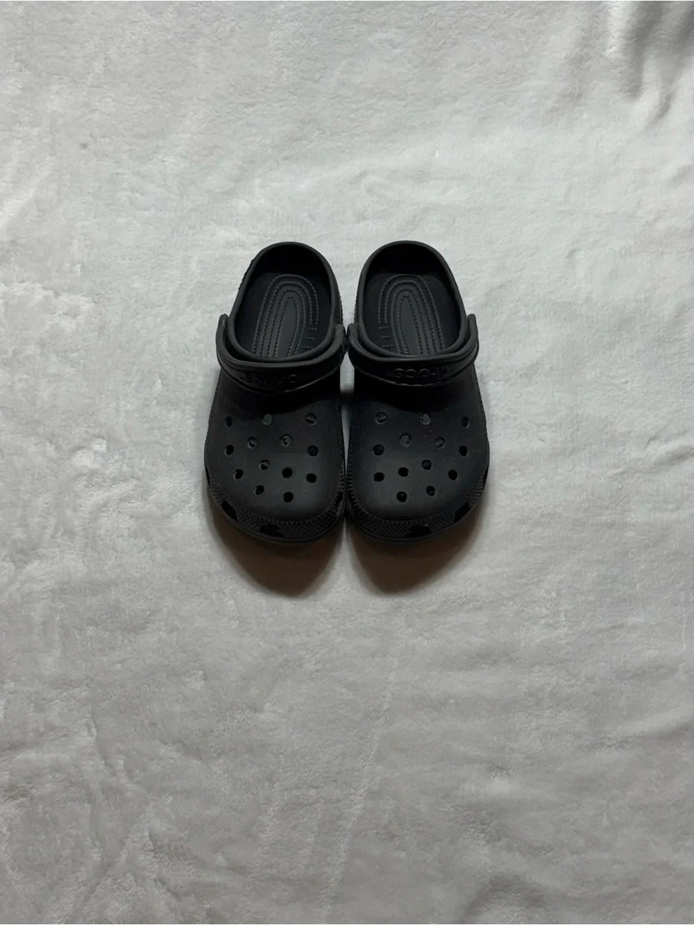 CROCS Kids Black Classic Clogs with Heel Strap